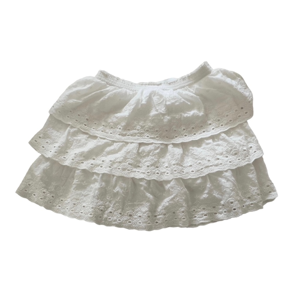 NEVER WORN House of Harlow 1960 3 Tier Eyelet White Skirt-Medium